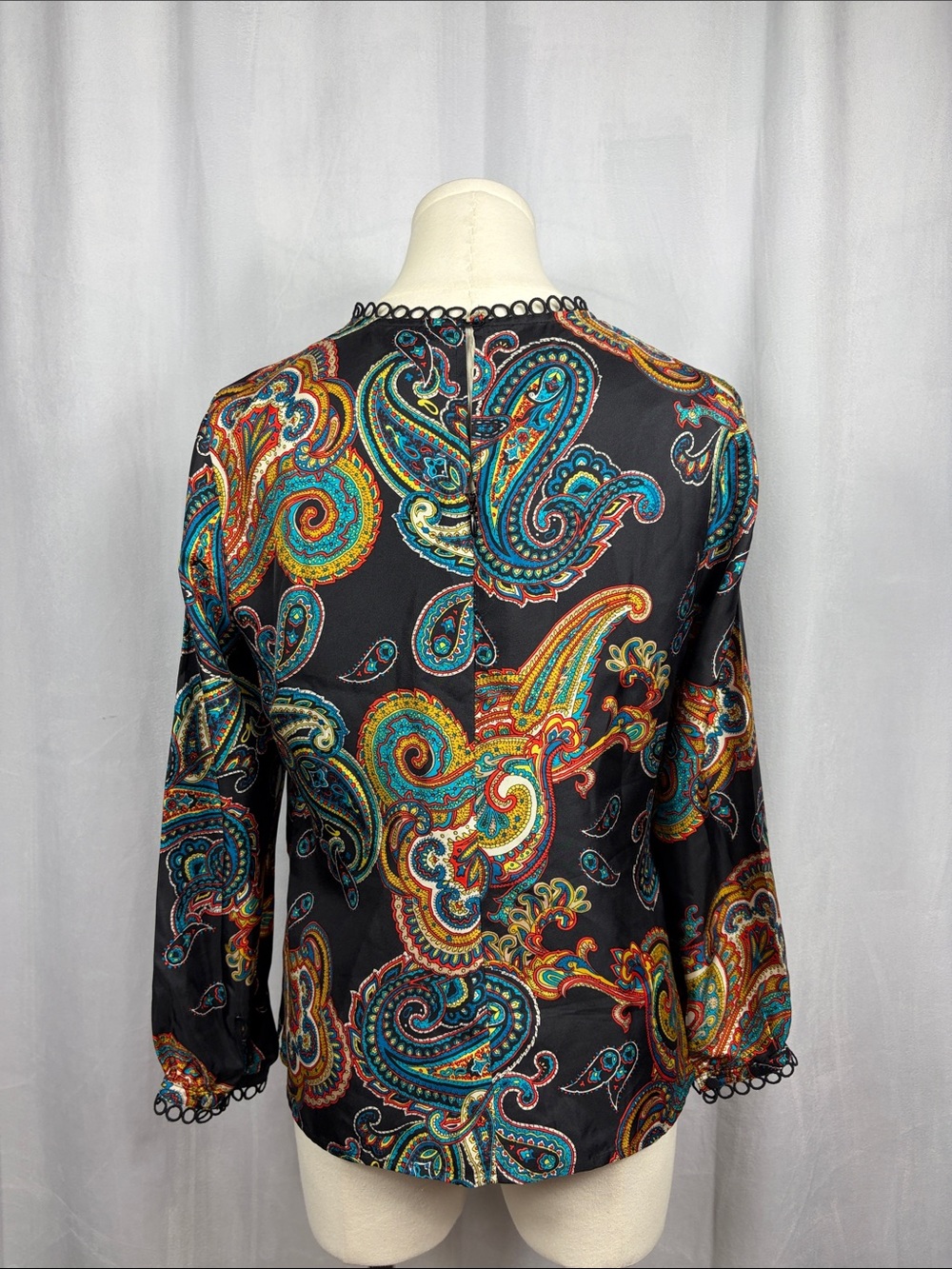 J. Crew Silk Twill Top Blouse in Bold Paisley Multi. - Picture 4 of 13